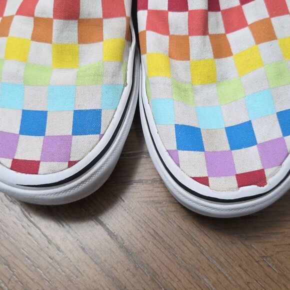 Vans Checkerboard Raunbow Slip On Sneakers, Unisex 7W/5.5M - Picture 3 of 10